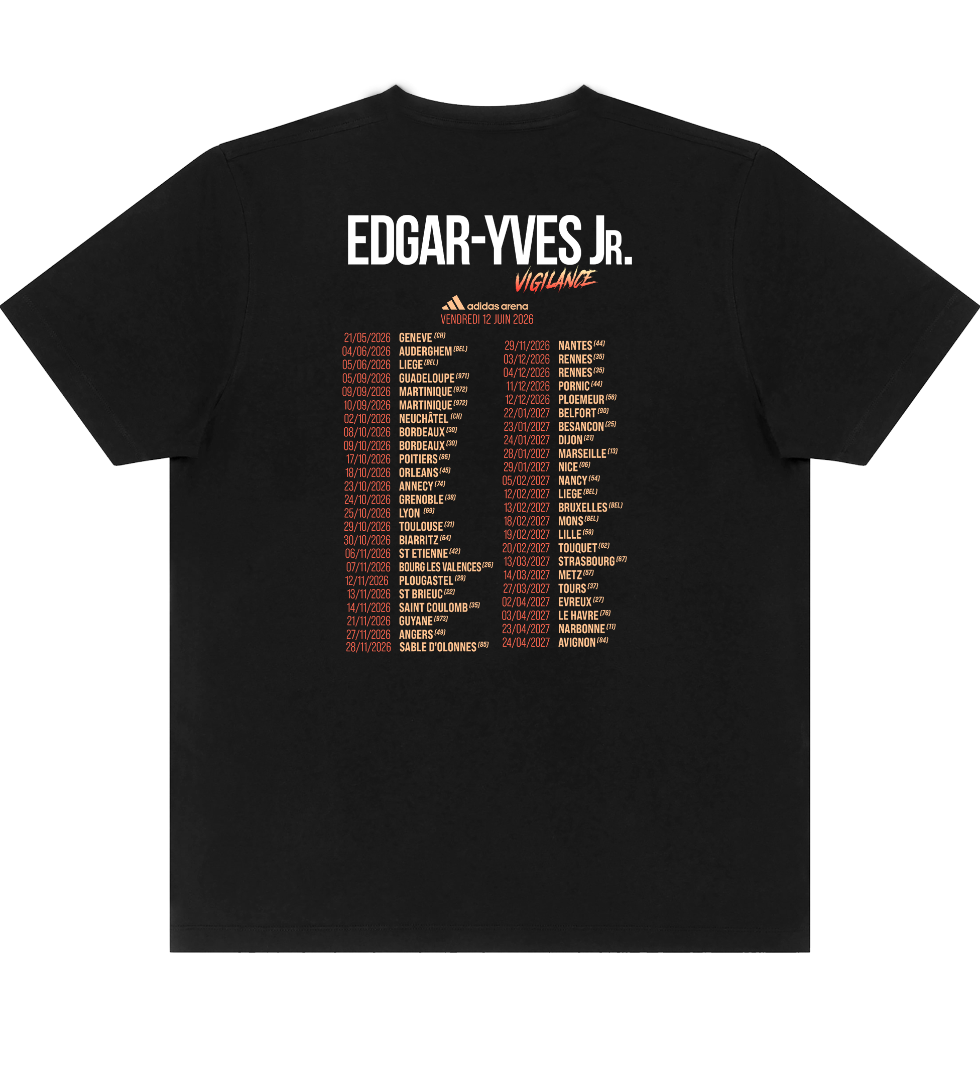 T-Shirt Noir Edgar-Yves Jr. - Egar-Yves Tour