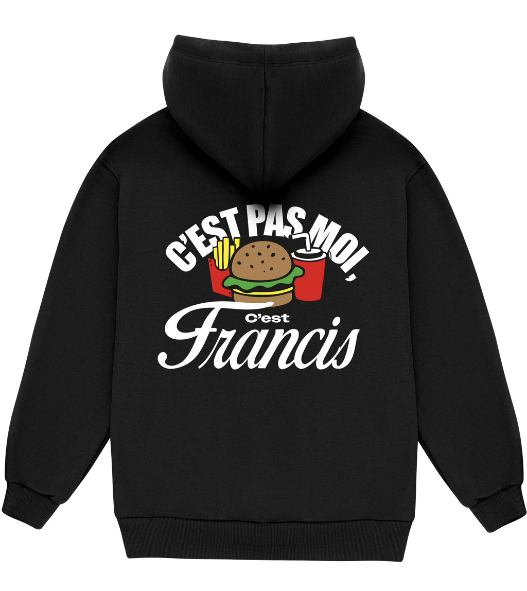 Hoodie Noir Edgar-Yves Jr. - " C'est Pas moi c'est Francis "