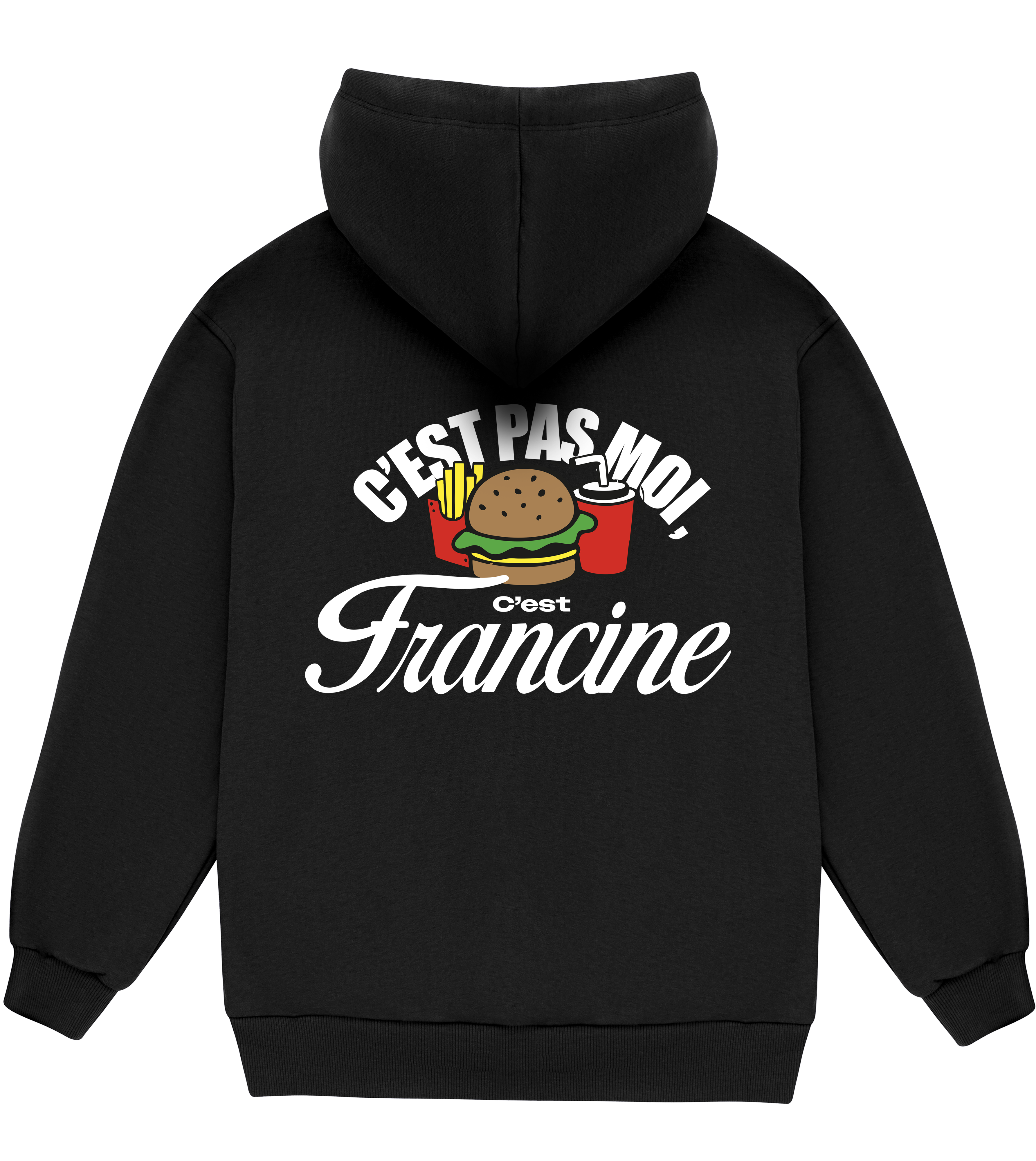 Hoodie Noir Edgar-Yves Jr. - " C'est Pas moi c'est Francine "