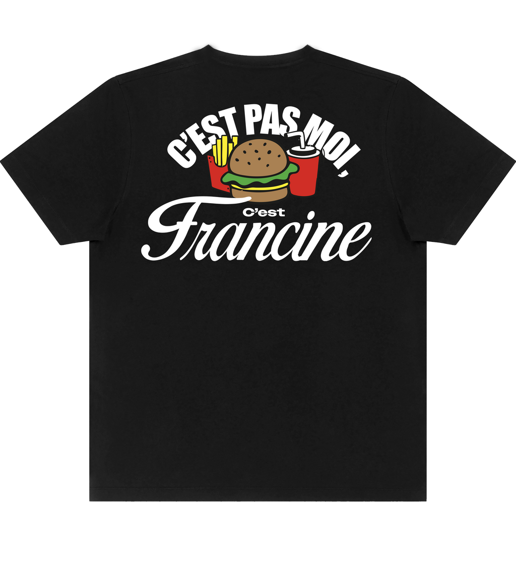 T-Shirt Noir Edgar-Yves Jr. - " C'est Pas moi c'est Francine "